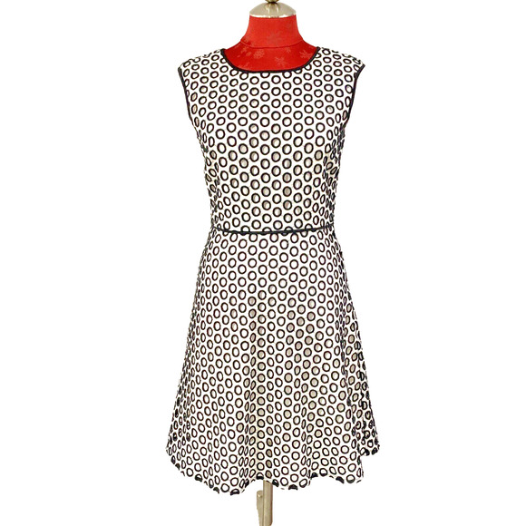 J Crew Lace Overlay Dress Size 2 Black Beige Sleeveless Lined Casual Daytime - Picture 1 of 11